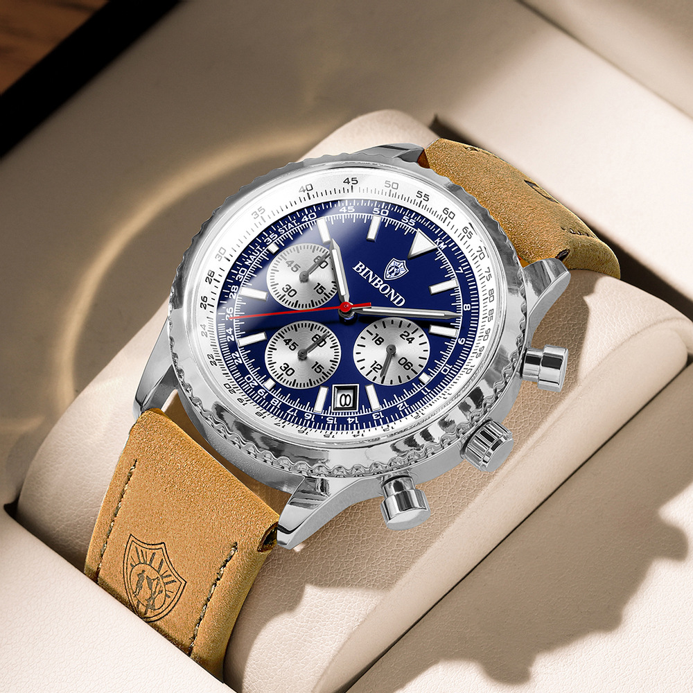 TEMU Top Luxury Men's Wristwatch Sport Fashion Watch For Men Chronograph Date Luminous Men's Watches, Without Battery