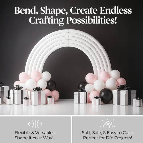 6 Pack Pool Foam Floating Noodles - Thick, Quick Drying, Non-Toxic Foam Pool Float - Large White Floating Swim Noodles for Swimming Lessons, , Pool Games And Crafts | Bulk Durable Foam Tubes Great for Home, School, Gym