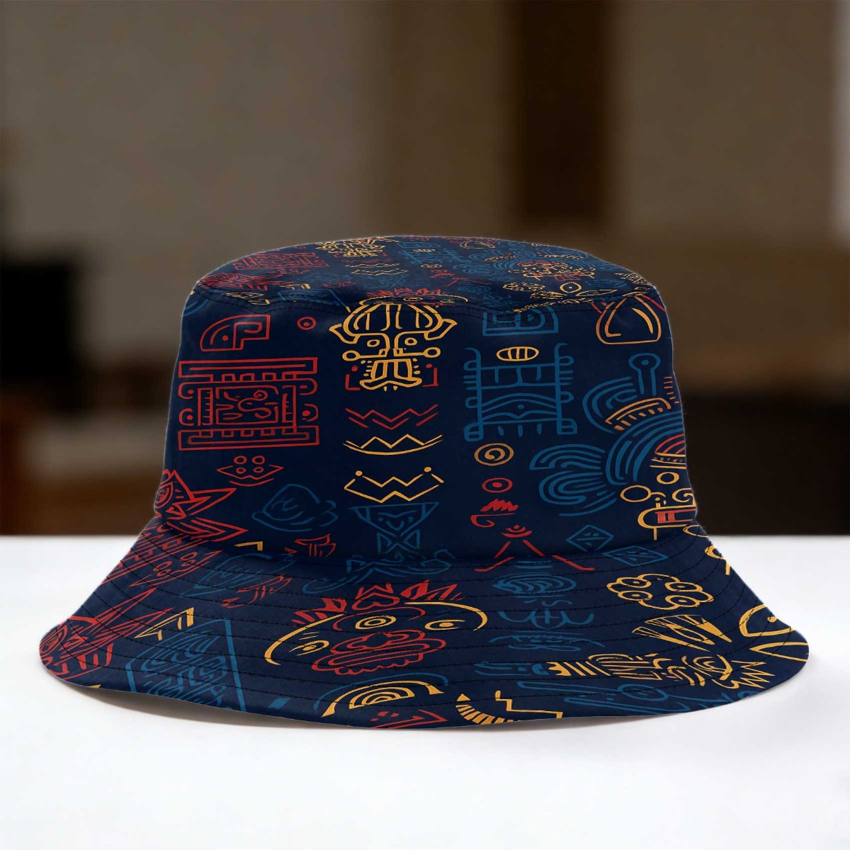 TEMU 1pc Of A Bohemian-style Fisherman Hat Featuring An Ethnic Tribal Design, Ideal For Wear And Daily Use. A Accessory And A Perfect Gift For The