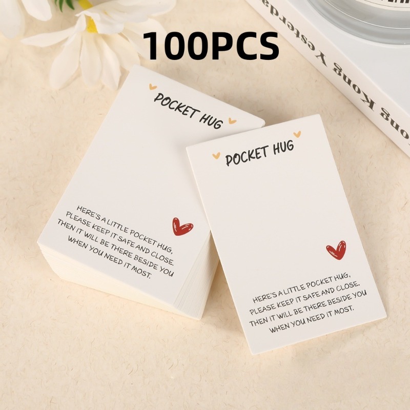 TEMU 100 Pocket-sized Hug And Encouragement Cards, Suitable For , Are For Family, , And . The Cards With Heart-shaped Decorations To Convey . Are An