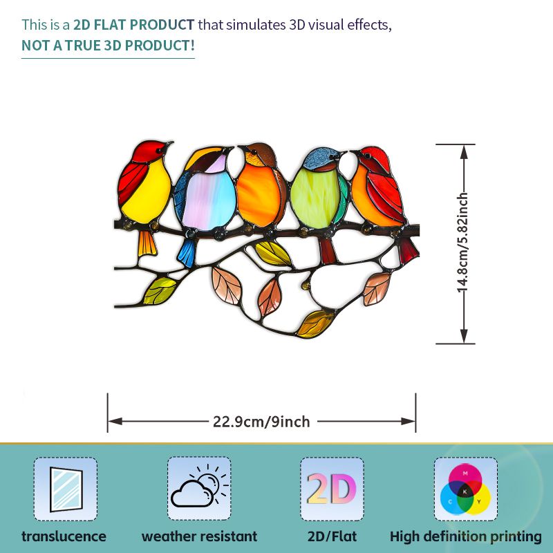 E-shop 2D Flach, 2D Flachdruck, Fensteraufkleber Glasfolie, Frühlingslandschaft Kunst Fensteraufkleber, Heimdekorationsfolienaufkleber, Fünf kleine