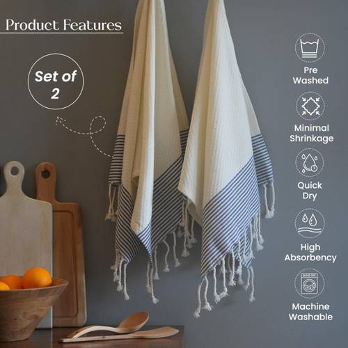 turkish hand towels set of 2 100 kitchen and bathroom hand towels decorative hand towels for bath guest face hair tea dishcloth 40x18 inch white blue
