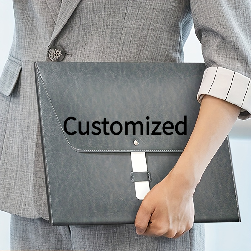 Customizable Faux Leather File Bag with Logo Printing