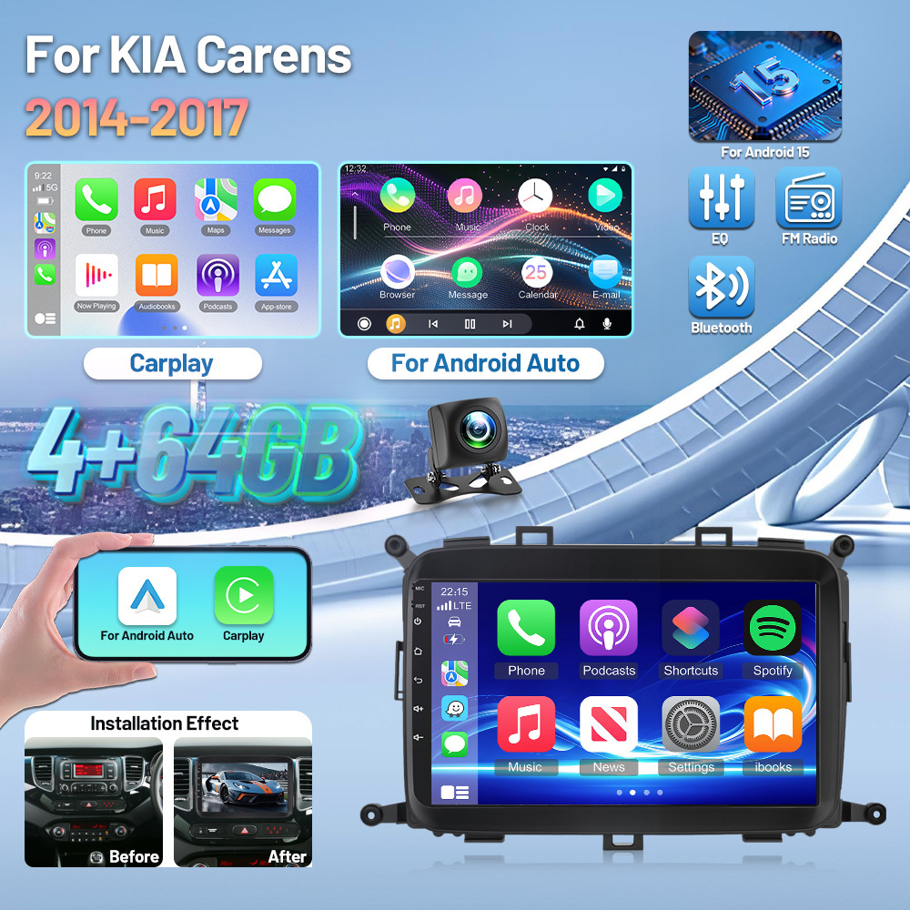 Podofo For 2014-2017 Car Radio, 9 Inch 4g + 64g Car Stereo, Factory Style Texture Design-- , Auto, Canbus, Navigation Wifi Wireless Rds Reversing