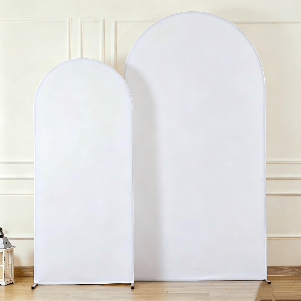 TEMU 2pcs Set, Wedding Party White Archway Set, Elastic Double-sided Craft Fabric, Used For Weddings, Bridesmaid Parties, Birthday Celebrations,