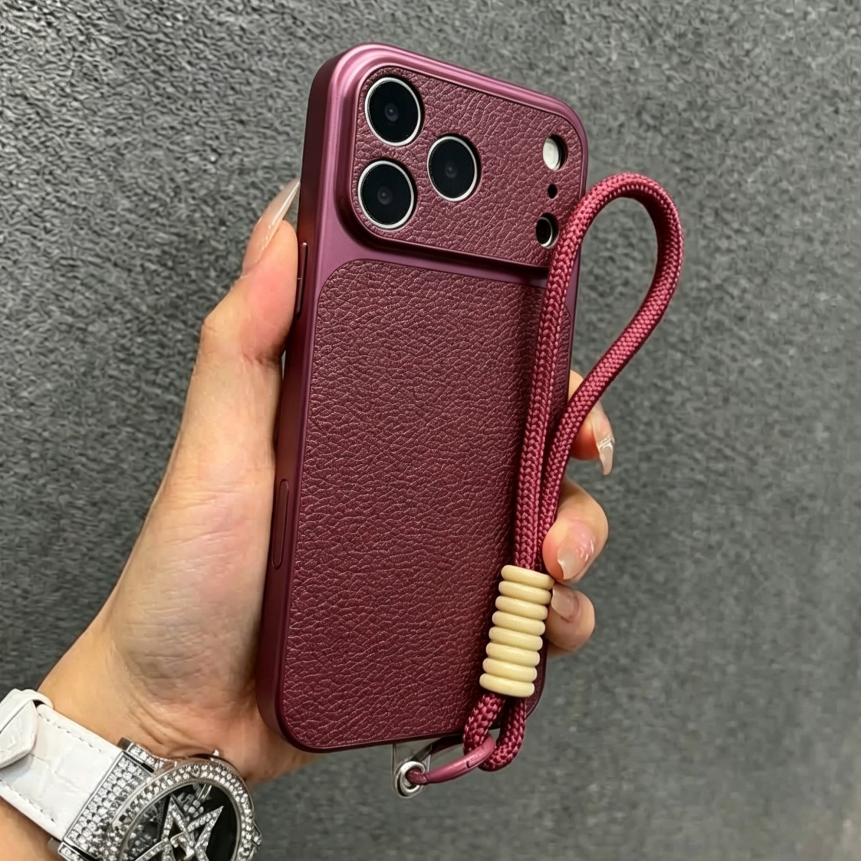 TEMU Чохол для телефону: набір з 2 шт. [1 чохол + 1 шнурок] Магнітний для iPhone 17 16 серії, миттєво стає 18 серією, розкішна , стійкий до відбитків