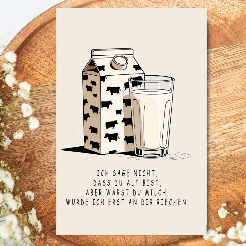 Image of Fun German Milk Pack Birthday Card, Any Occasion - Ideal Gift For Friend, Brother, Sister, Son, Daughter, Husband, Boyfriend, Girlfriend, Wife