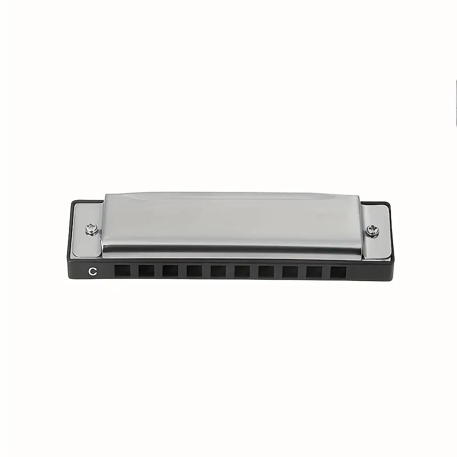 TEMU Personalized Stainless Steel Harmonica- Custom Engraving/text, 10-hole C Key Harmonica With Case, High Gloss Polished Finish- Ideal Gift For