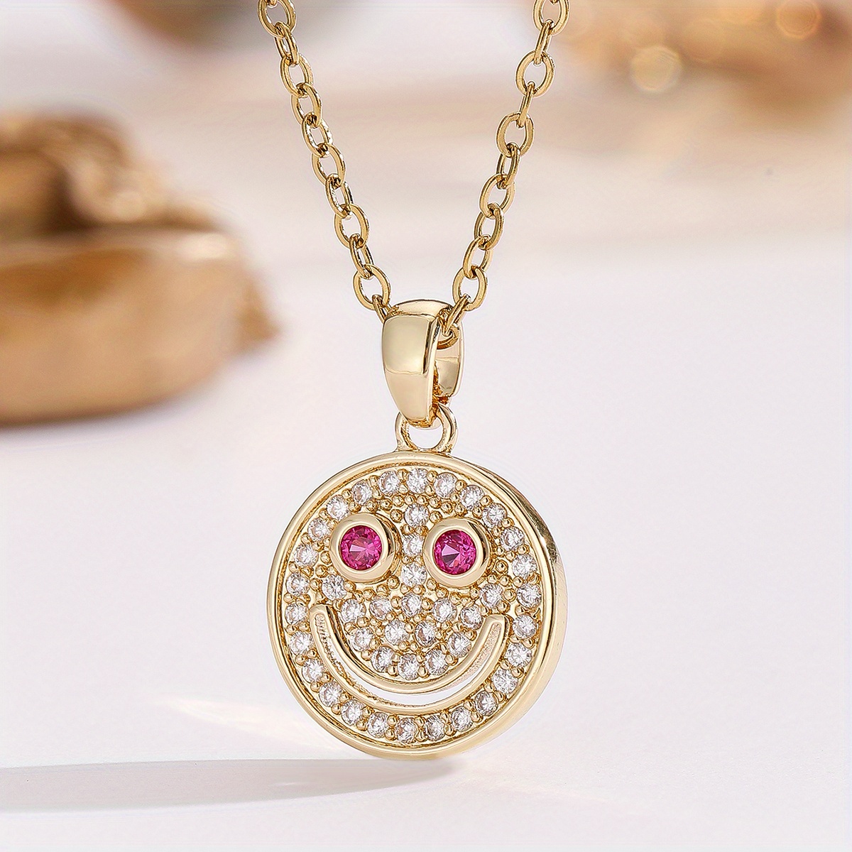 Image of 1pc Simple Face Necklace Light Luxury Personality Ladies Fashion Accessories Birthday Party Wear