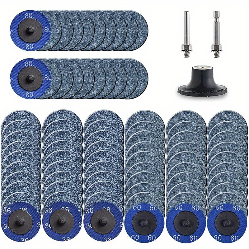 Image of 80pcs Of 2-inch Die Wheel With 1/4 "sand Tray Rack, Zirconia Coated 36/60/80 Grit For Surface Preparation