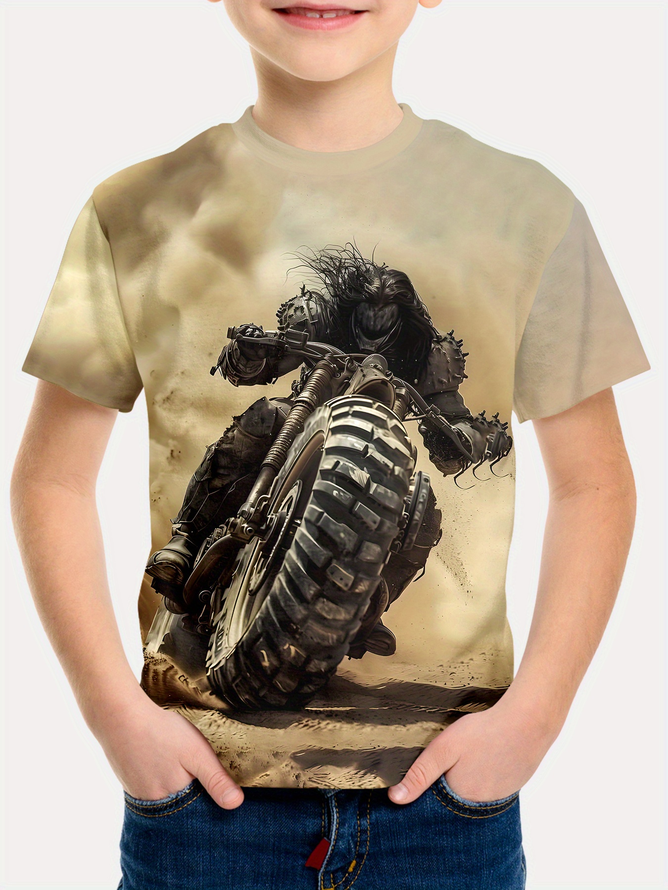camiseta gráfica motocross 3d niños estilo veraniego moderno