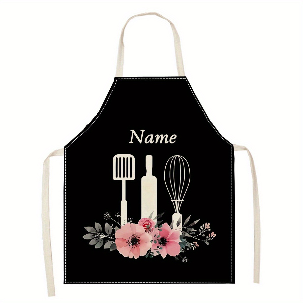 TEMU 1pc Customizable Name 2d Flat Printed Personalized Design For , Family And Coworkers - Durable Kitchen Clothing - Ideal Gift For Birthdays,