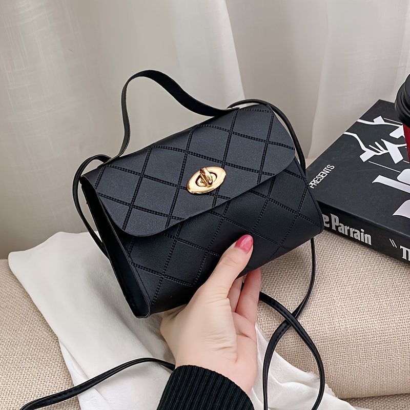A Black Square Tote Bag Designed Specifically Women's