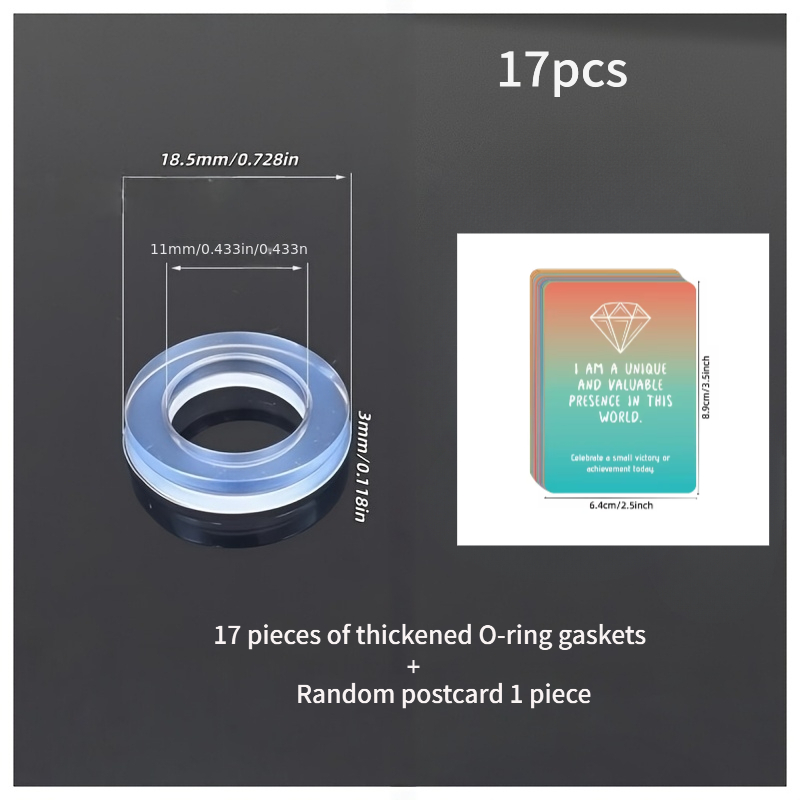 TEMU Juego de repuesto de juntas tóricas de silicona engrosada de 17 piezas - Arandelas de de tuberías de agua de 1/2" a 3/4", kit de piezas de