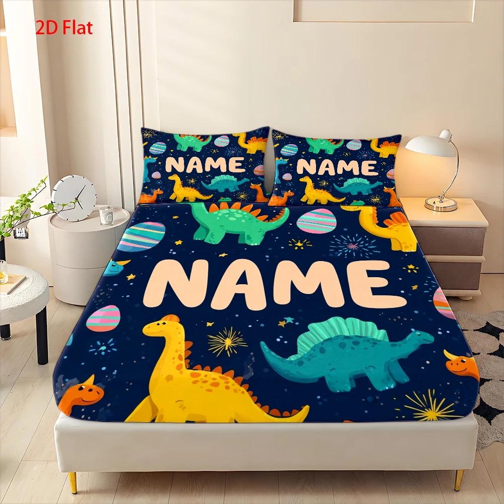 TEMU 3pcs Mattress Protector Set, 1pc Fitted Sheet And 2pcs Pillowcases (filling Not Included) 2d Flat Printing, Theme, Cartoon Style, Easter, ,