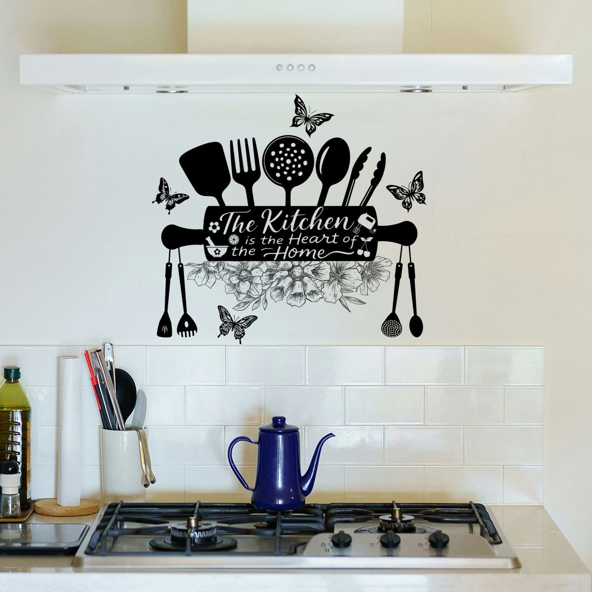 Image of A Wall Sticker Featuring Kitchen Utensils, A Space. Suitable For Decoration On Toilets, Bathrooms, Windows And Walls.