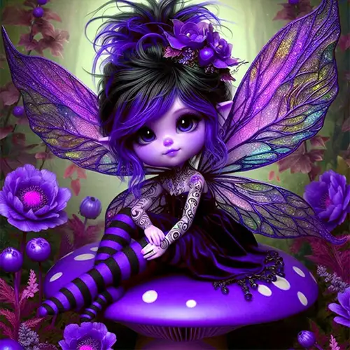 one pack purple fairy and flower diamond painting kit art mothers day gift home present for mom