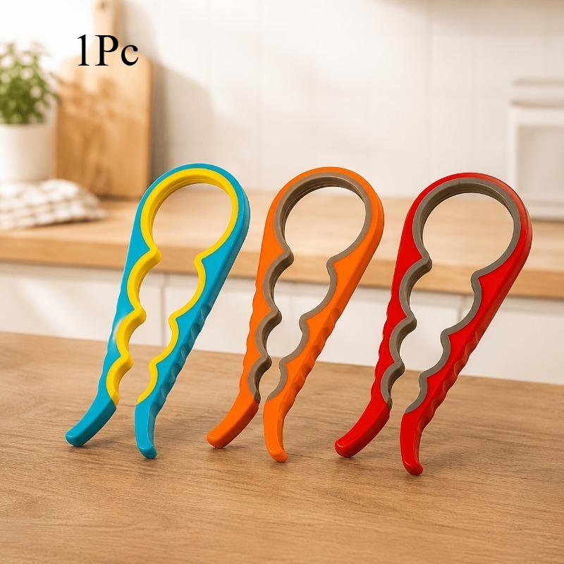 TEMU Ouvre-boîte multifonction 4-en-1 au design ergonomique. Doté d'une texture intérieure douce et antidérapante pour augmenter la friction avec les