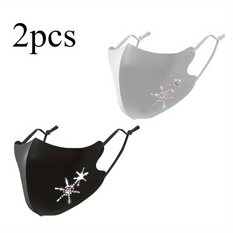TEMU 2pcs - New Starfish Rhinestone Masks, Washable Adjustable Face Masks, Cool Breathable Masks, Masks For Women.