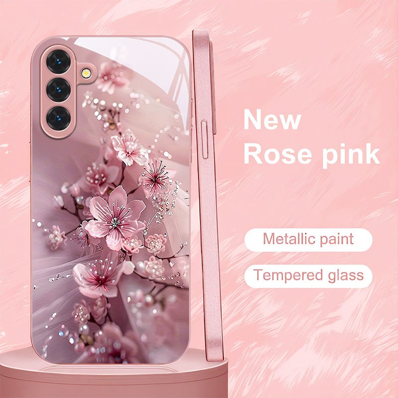 TEMU Phone Case: Pink Cherry Pattern Phone Case For Galaxy