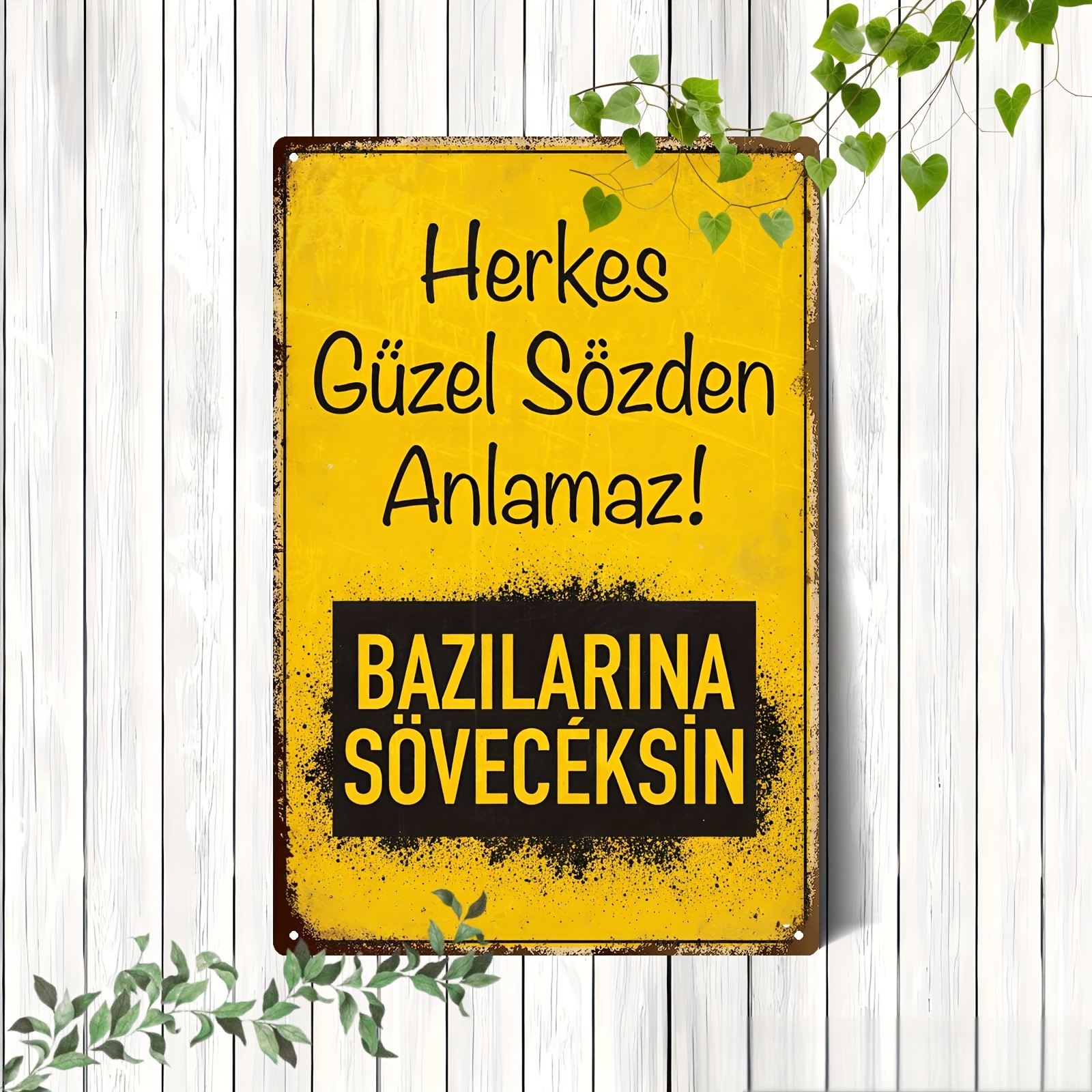TEMU 2d Flat Wooden Signs And Plaques, Humorous Turkish Slogan Artwork, Vintage Wooden Decor, Perfect For Living Rooms, Bars, Cafes, And As A Perfect
