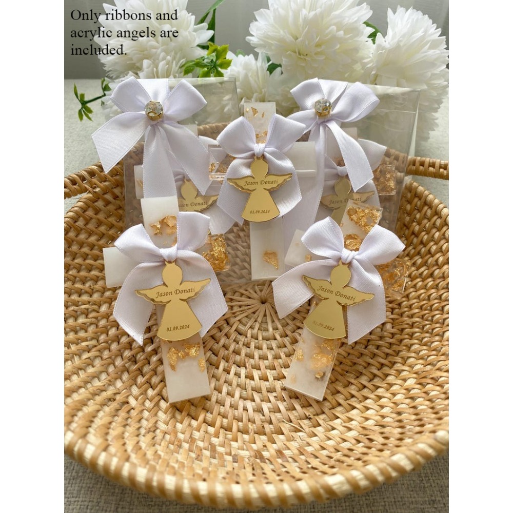 Image of Acrylic Favor Tag | Elegant Keepsake For Baby Baptism & Baby Shower, Highlighting Memorial & Premium Texture