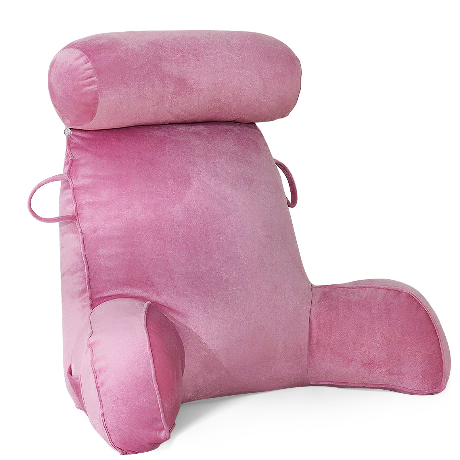 TEMU Dual Handle Reading Pillow Cushion & Headrest With Armrests - Large Recliner Backrest Suitable For Bed, Sofa, Tv Watching, Removable Washable