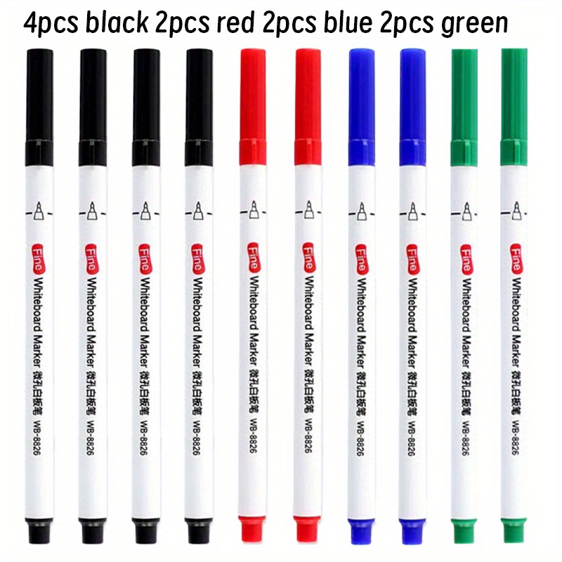 10pcs Erasable Fine Point Whiteboard Markers, 0.5mm Tip Micro- Erasable Whiteboard Pen - Non-toxic, Ideal For Office Meetings & School Teaching Supplies