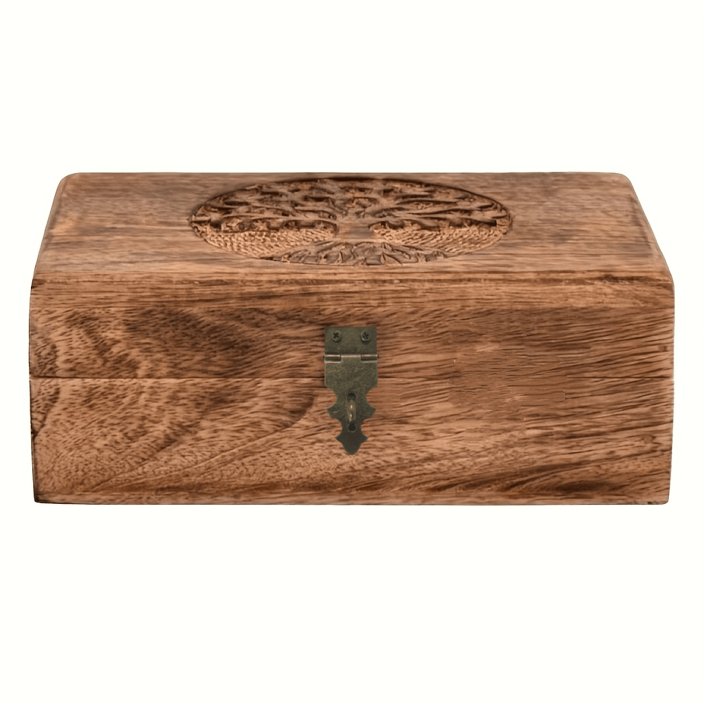TEMU 1pc Handcrafted Of Life Carved Keepsake Box, Jewelry Storage Box, Unique Gift For Men And Women With Flame Treatment Technology, Ideal For