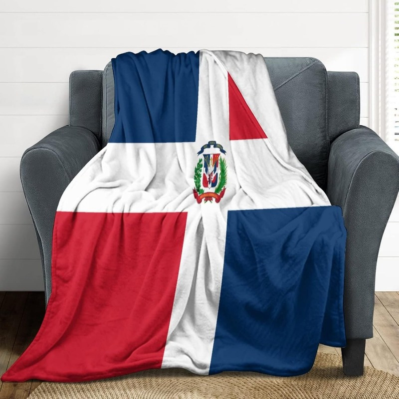 

Dominican Republic , Patriotic Country , Dominican Republic Soft Warm Flannel Blanket For Sofa Chair Living Room , 50" X 60" New Year Valentine's Day Gift Birthday Gift