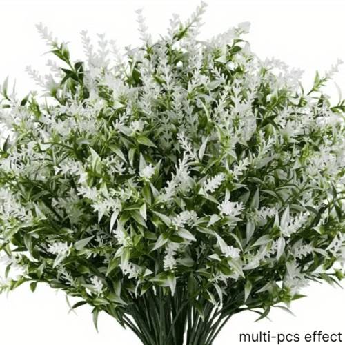 item picture 40pcs uv resistant non fading outdoor artificial lavender flowers suitable for garden wedding tabletop decor realistic faux plastic plants with spring decoration for porch window box no maintenance