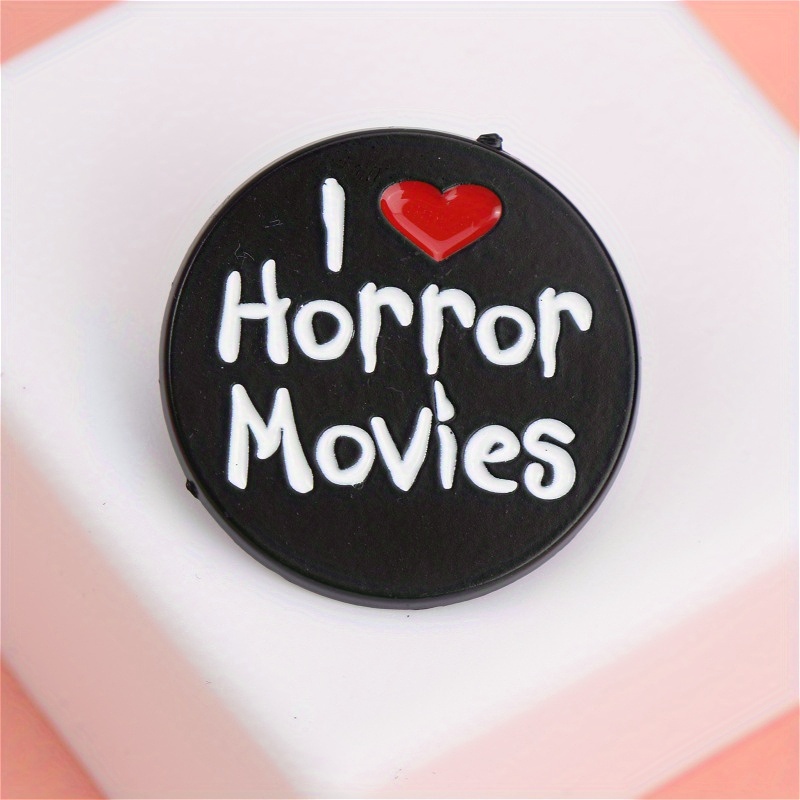 TEMU Horror - Película - Pin de Esmalte "Amo las Películas de Terror", de Fan, Broche a las Películas de Terror