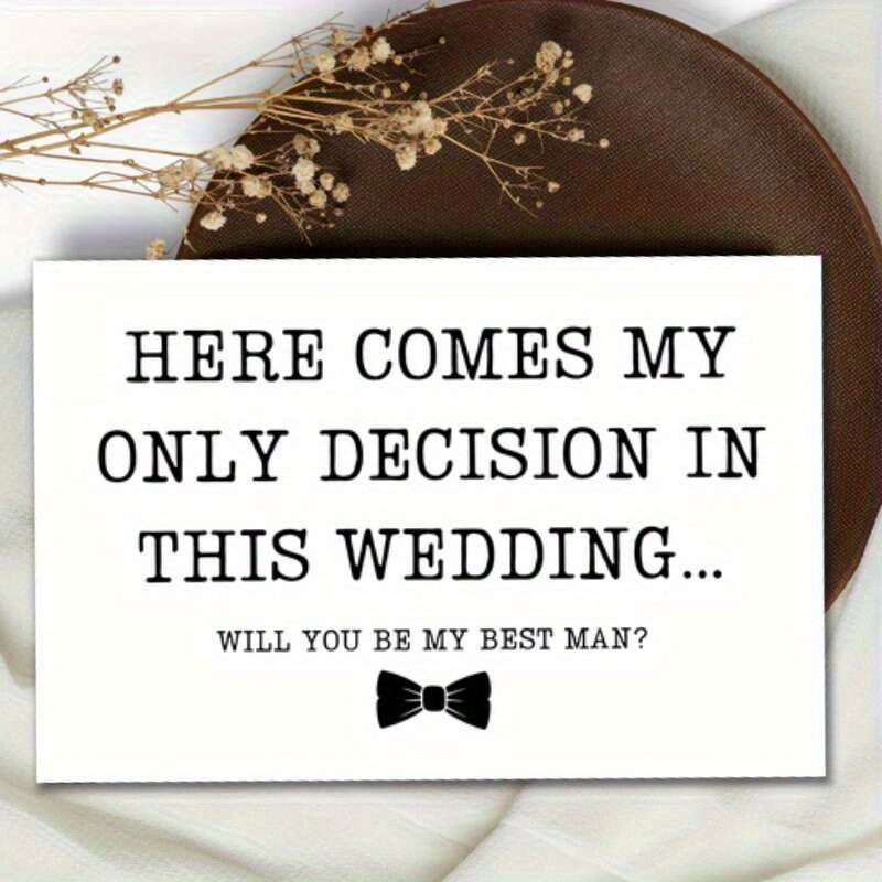 TEMU 1pc Funny Groomsman Card | Personalized Paper Invitation, Perfect For Spring, Groomsman Proposal Gift, Best Man, Ideal For , Suitable For