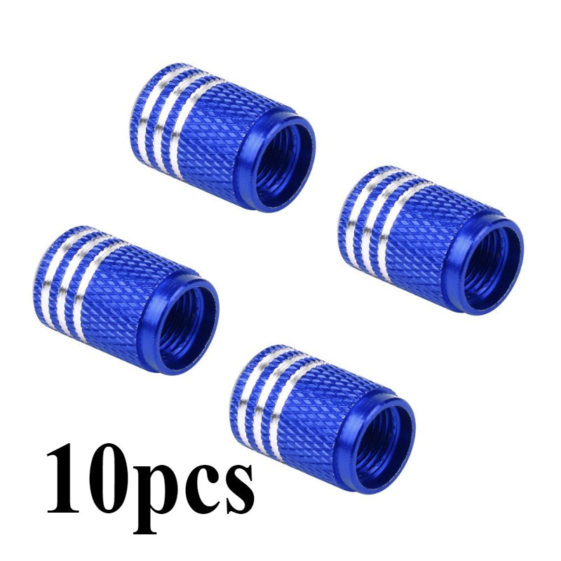 E-shop Top Drei Slots, 10 Stück als Einheit verkauft, 10 Stück Universal Fahrradreifen Ventilkappe aus Aluminiumlegierung, Ventileinsatz Schutz,