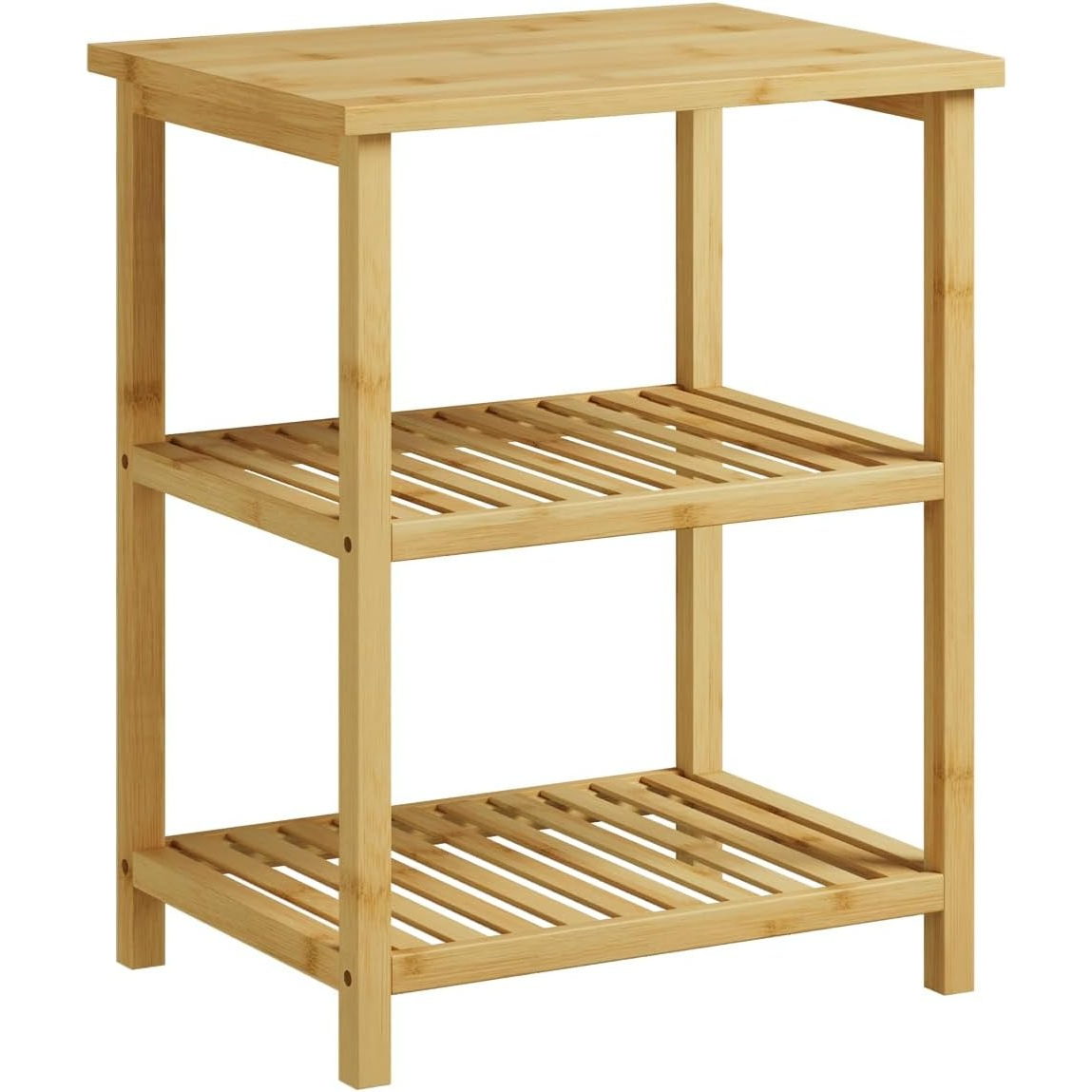 TEMU Narrow 3-shelf Bamboo Side Table For Living Room And Bedroom