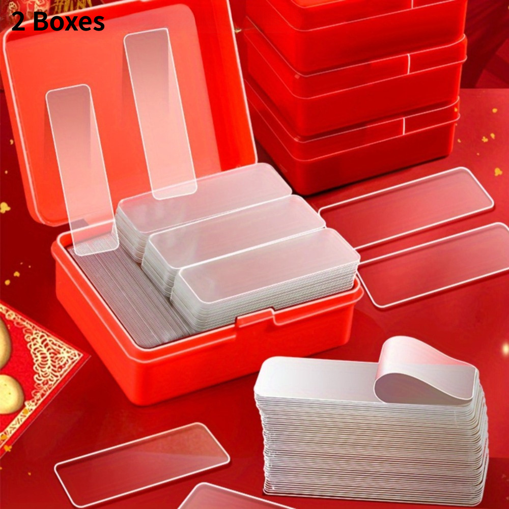 TEMU Commercial Picture Hanging Strips, 200/ 400pcs Multifunctional Double-sided Tape Set - Clear, Removable, Waterproof Hanging Strips For Hanging