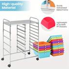 1 pieza - organizador de 15 cajones, carrito de almacenamiento de metal para , y hogar - ideal para herramientas, álbumes de recortes, papel y suministros de manualidades, almacenamiento de manualidades | carrito de almacenamiento moderno | construcción , organizador de almacenamiento, carrito de utilidad, baúles