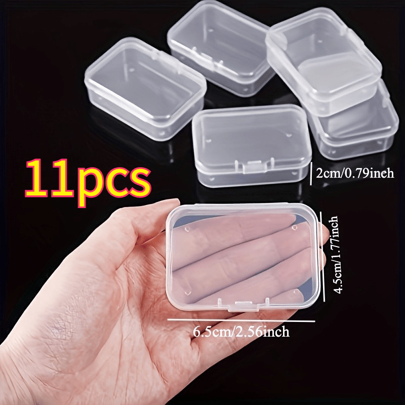 TEMU 11-pack Mini Transparent Plastic Storage Boxes, Suitable For Beads, Jewelry, And Craft Supplies - 2.56 X 1.7 Inches Art Supplies