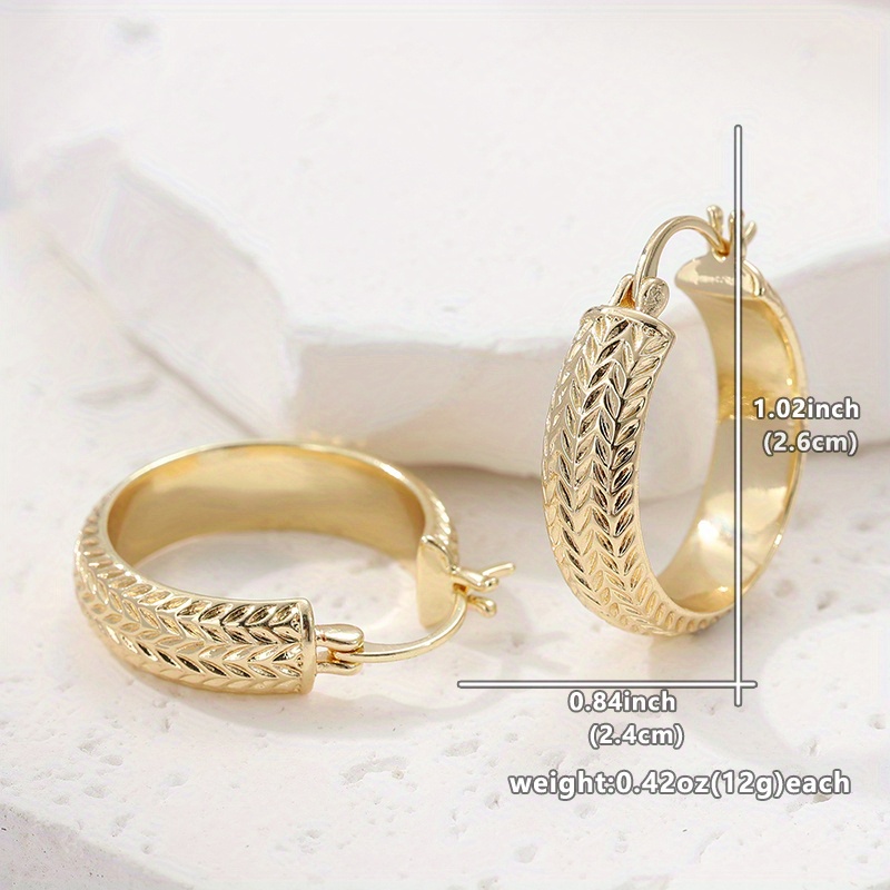 Women's Chunky Plated Hoop Earrings, Y2K Style for Parties