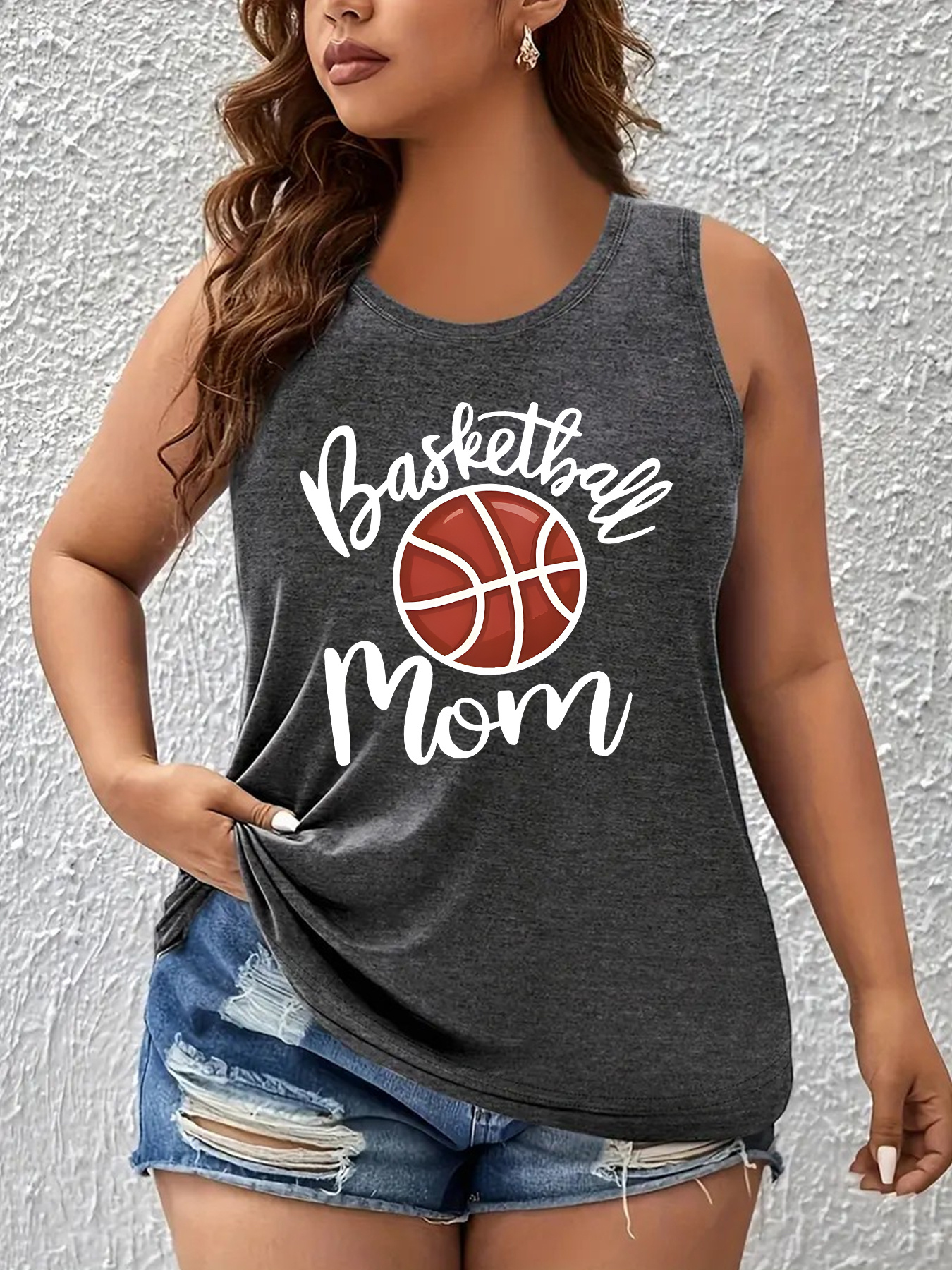 canotta senza maniche stampa basket taglie forti Temu Italy