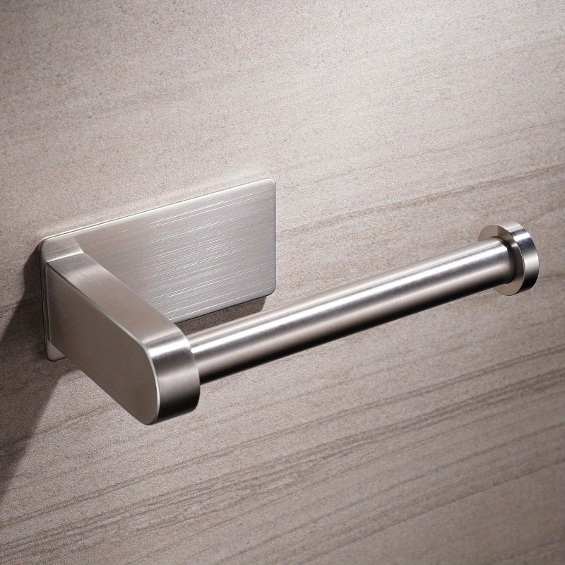 no drilling toilet paper holder self   freestanding bathroom and kitchen roll paper holder with brushed end durable   design   modern minimalist style toilet paper storage smooth  
