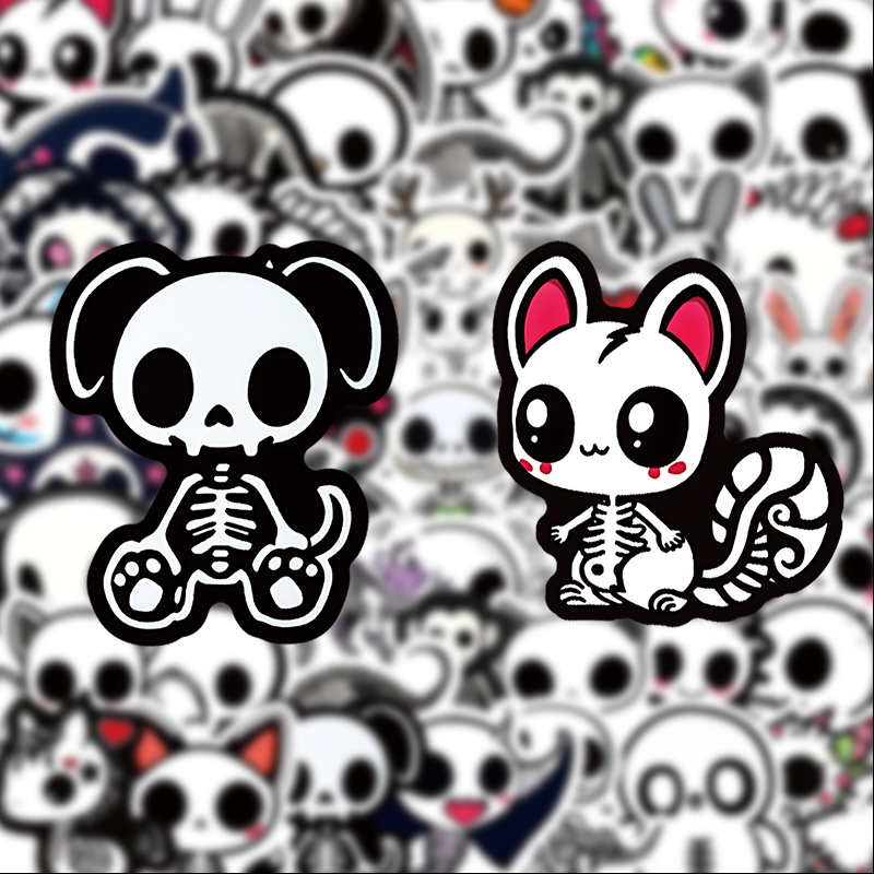 TEMU 50pcs Animal Stickers, 2d Flat Stickers, Suitable For Laptops, Multifunctional Stickers, Glossy End, Irregular Shapes, Vibrant Colors, Exquisite
