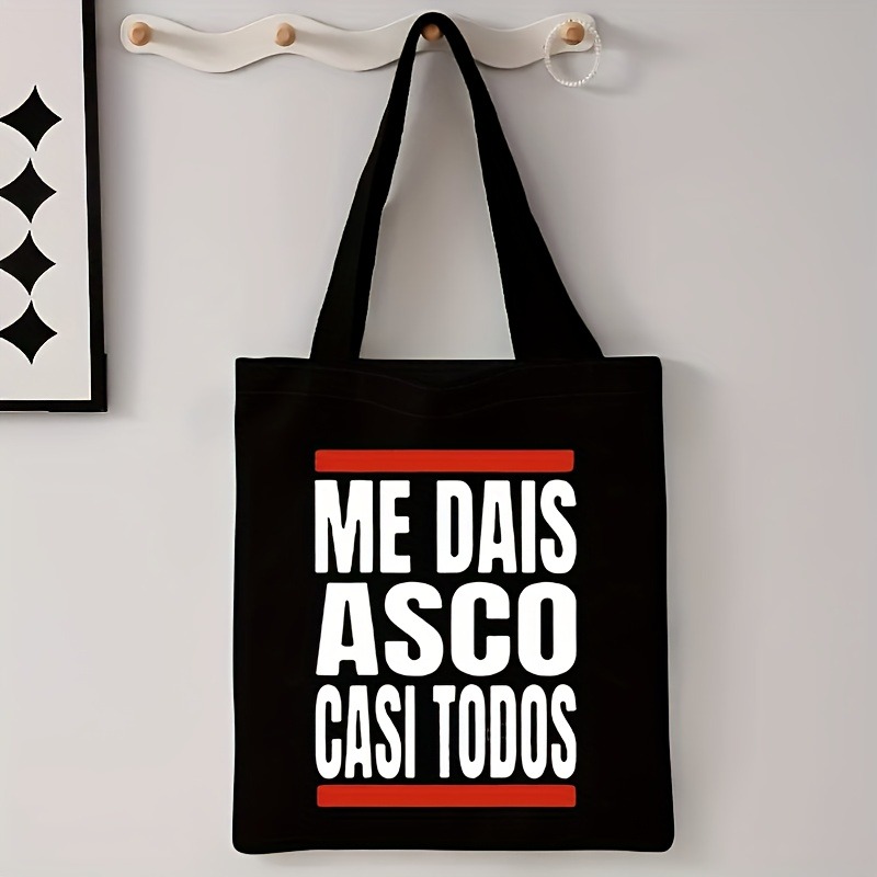 TEMU Mochila para mujer con estampado de en español - Bolsa de playa duradera y elegante, para compras, viajes y actividades al aire libre