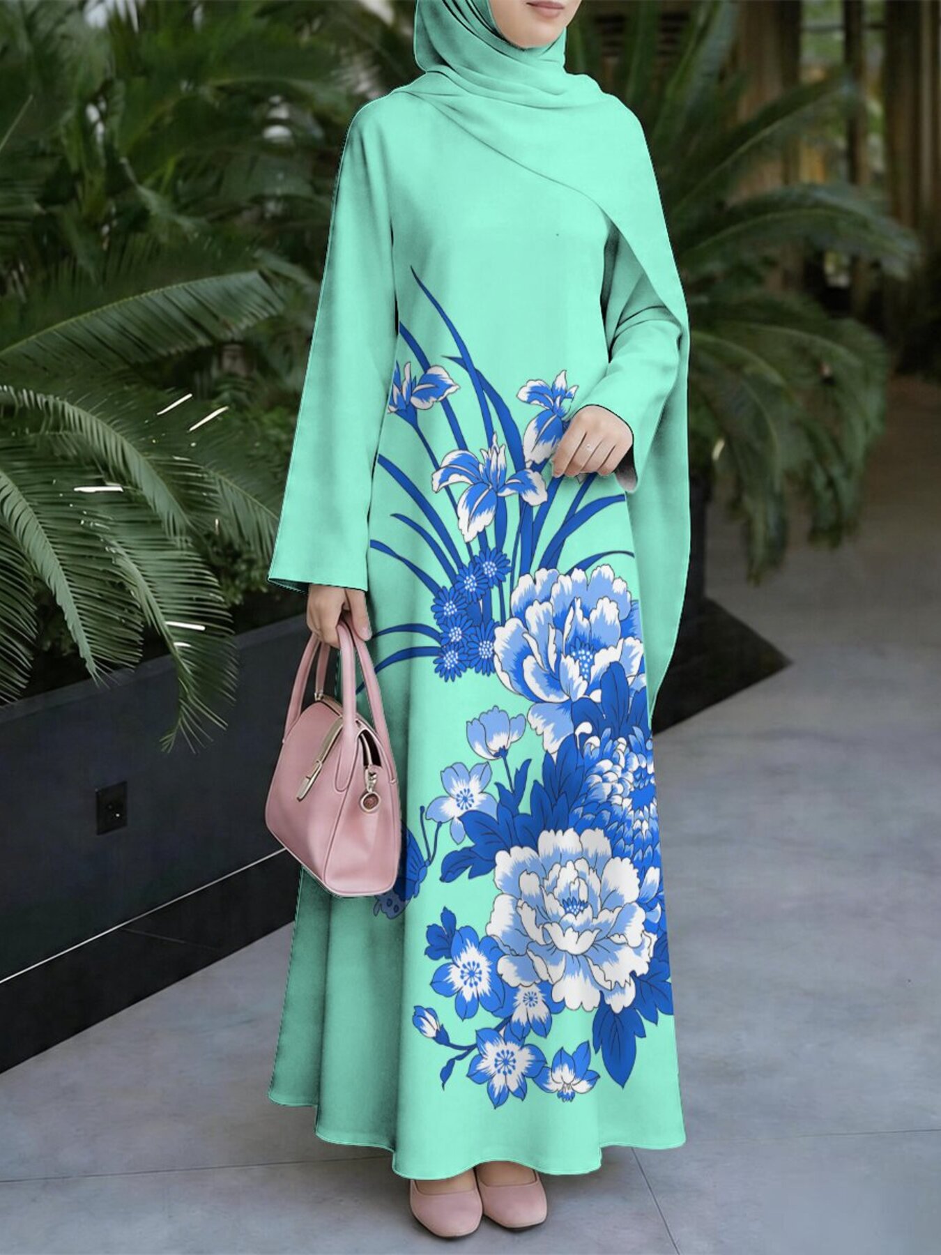 slim fit dress slacks Modest Crinkle Dress main image 1