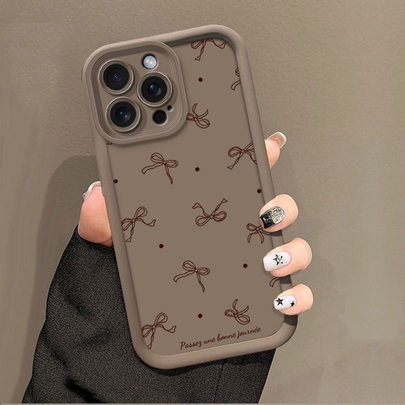 TEMU Phone Case - 1pc Of A Phone Case Featuring A Full-screen Red Polka Dot , Made Of Brown And Burgundy Soft Shell With Precise Cutouts, Compatible