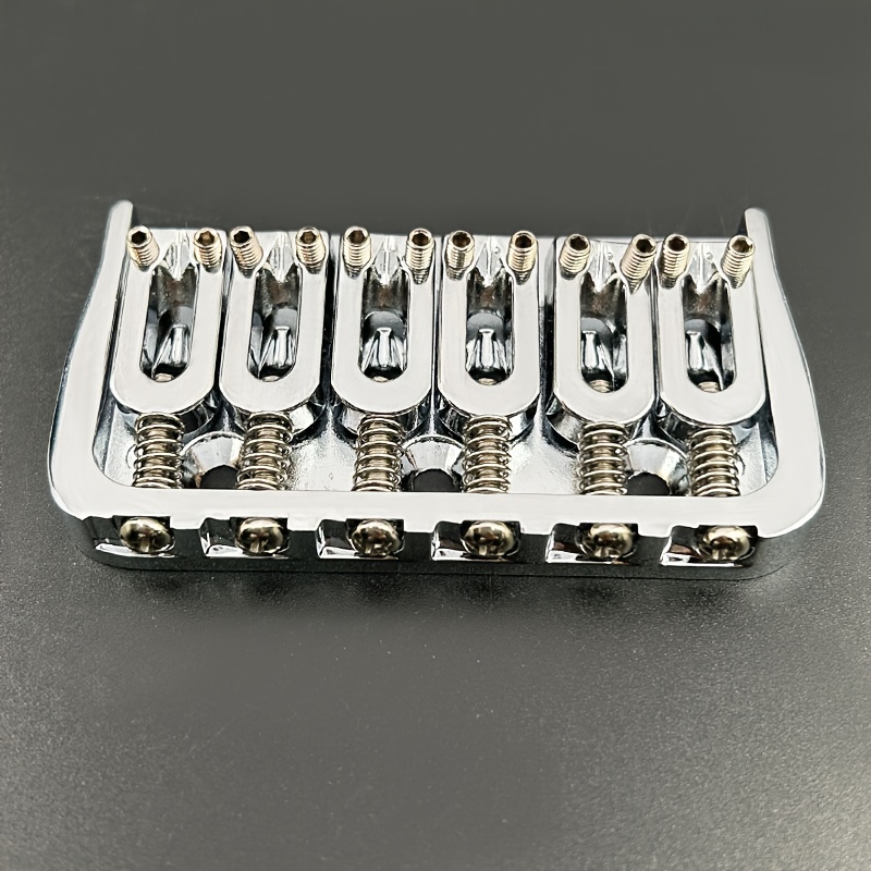 6-string Guitar Fixed Bridge 72.8x38mm- Electric Guitar Metal Hardtail Replacement, Black& Silvery Golden, Fashionable Design, Sturdy Structure, Precision Craftsmanship, Suitable for DIY Guitarists and Instrument Repairers, Instrument Repair