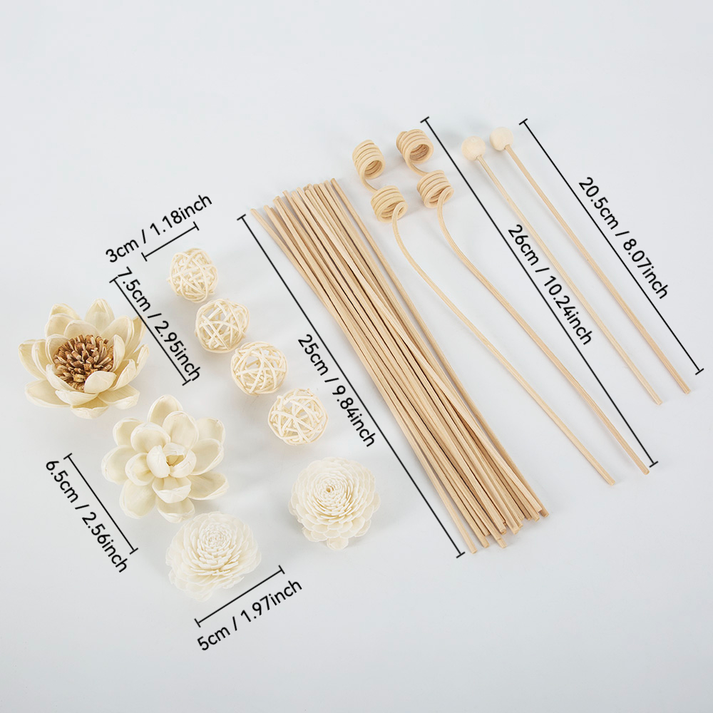 32pcs Multi-style Non-fire Rattan Combination Table Decoration Accessories