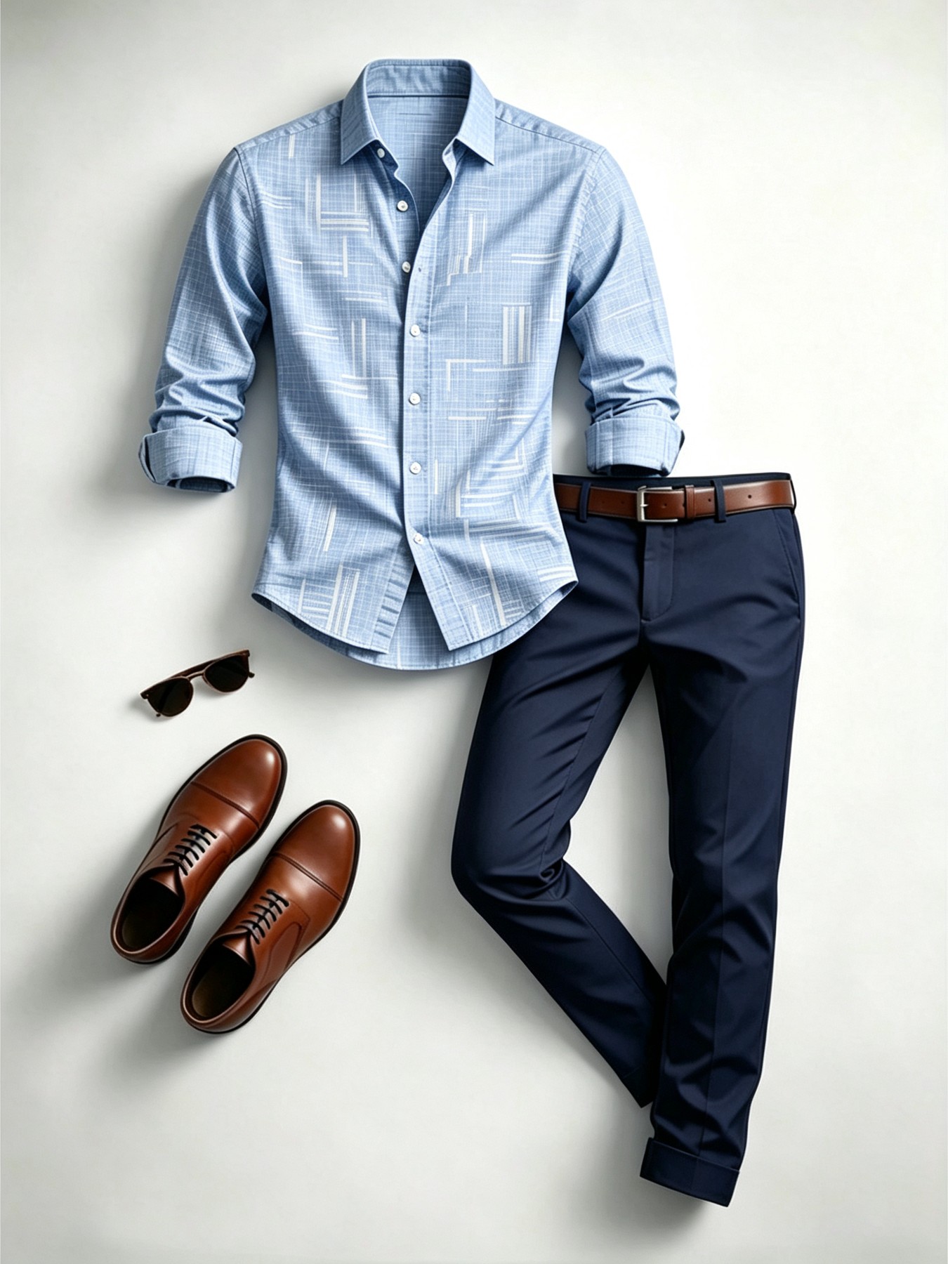 ensemble 2 pièces pour homme,   chemise à manches longues et pantalon polyvalents  , tissu   et confortable, motif dimpression   géométrique, convient pour les sports de  , les   quotidiens  , les fêtes et les   0