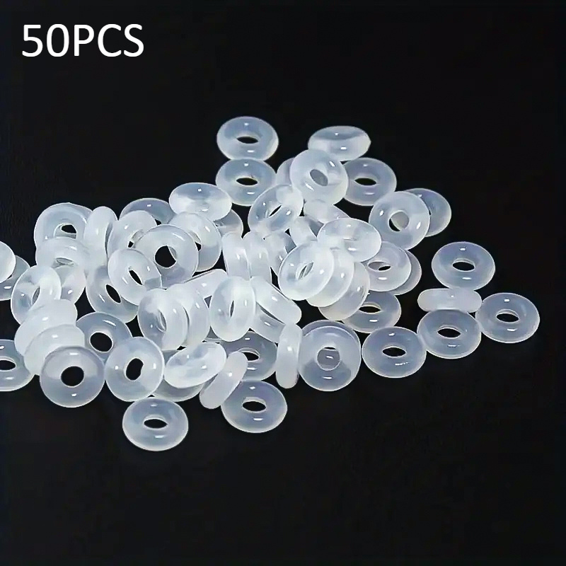 Image of 50/100/200pcs Clear -rings & Spacer Beads - Non-slip Jewelry Spacers, Rings For Diy Bracelet & Necklace Making, Compatible With Beads, Charms, Beading Accessories (2mmx6mm)