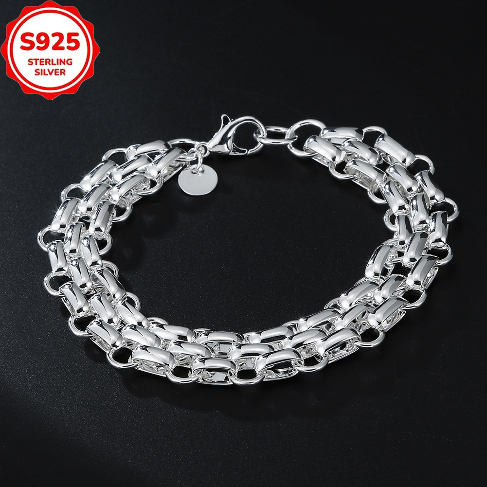 TEMU 1 Fashionable S925 Circular Bracelet, Suitable For Men And Women - The Perfect Jewelry Gift For Lovers' Appointments!